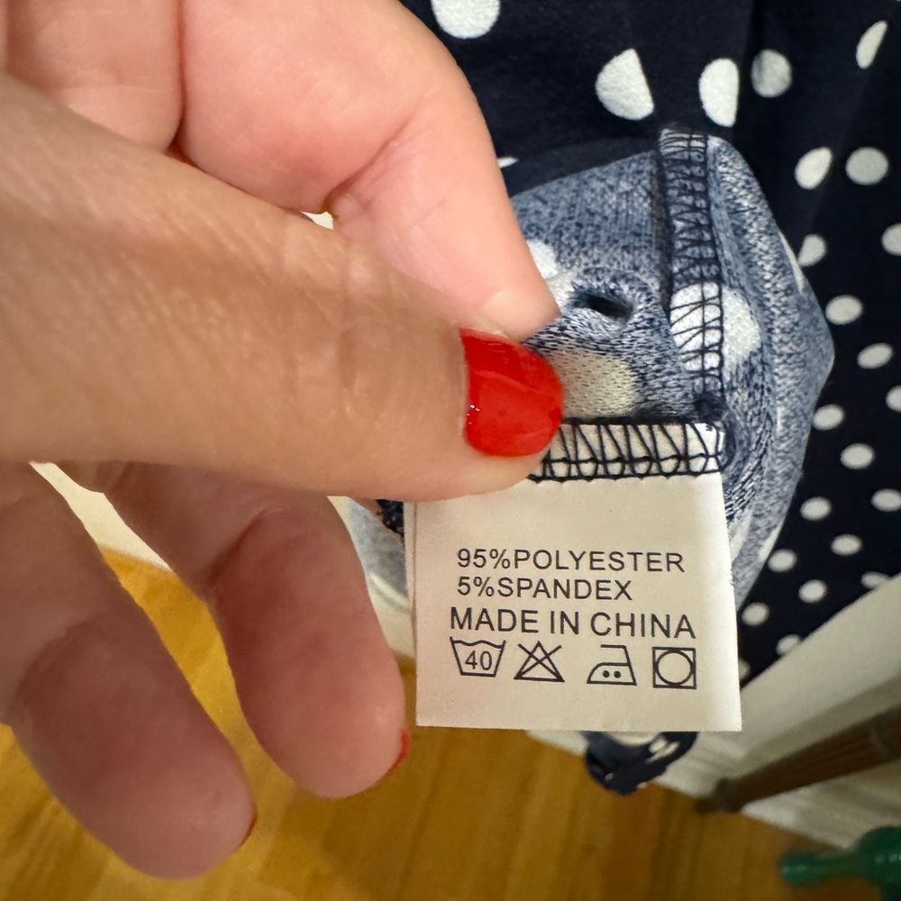 Homeyee navy and white polka dot dress. NWT - Picture 5 of 8